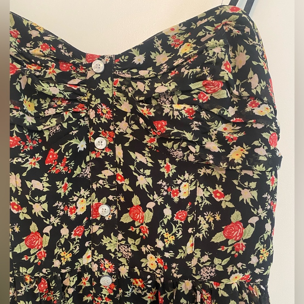 BCBG Black Dress with Floral Design | Has Structured Bodice and Pockets | Small - Picture 7 of 9